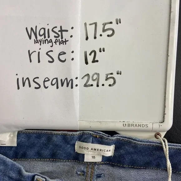 Good American Women Blue Good Waist High-Rise Cropped Skinny Jeans Size 15 NWT - Picture 10 of 10